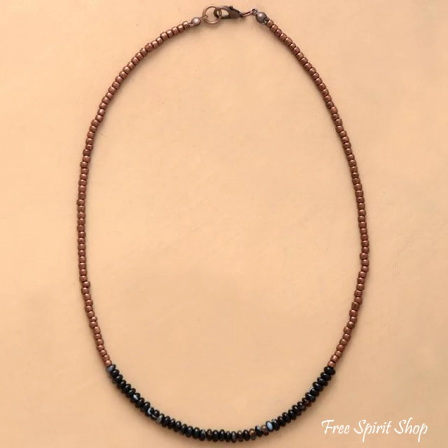 Natural Gemstone & Seed Bead Choker Necklaces - Image 8