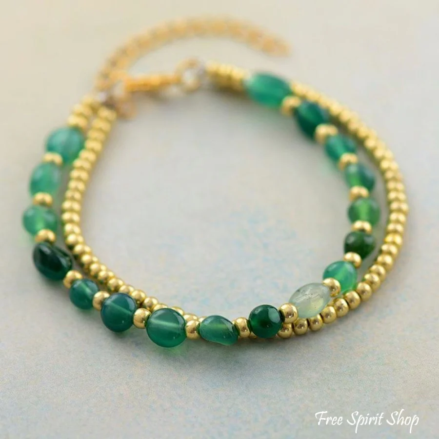 Natural Green Onyx Beaded Bracelet - Image 6
