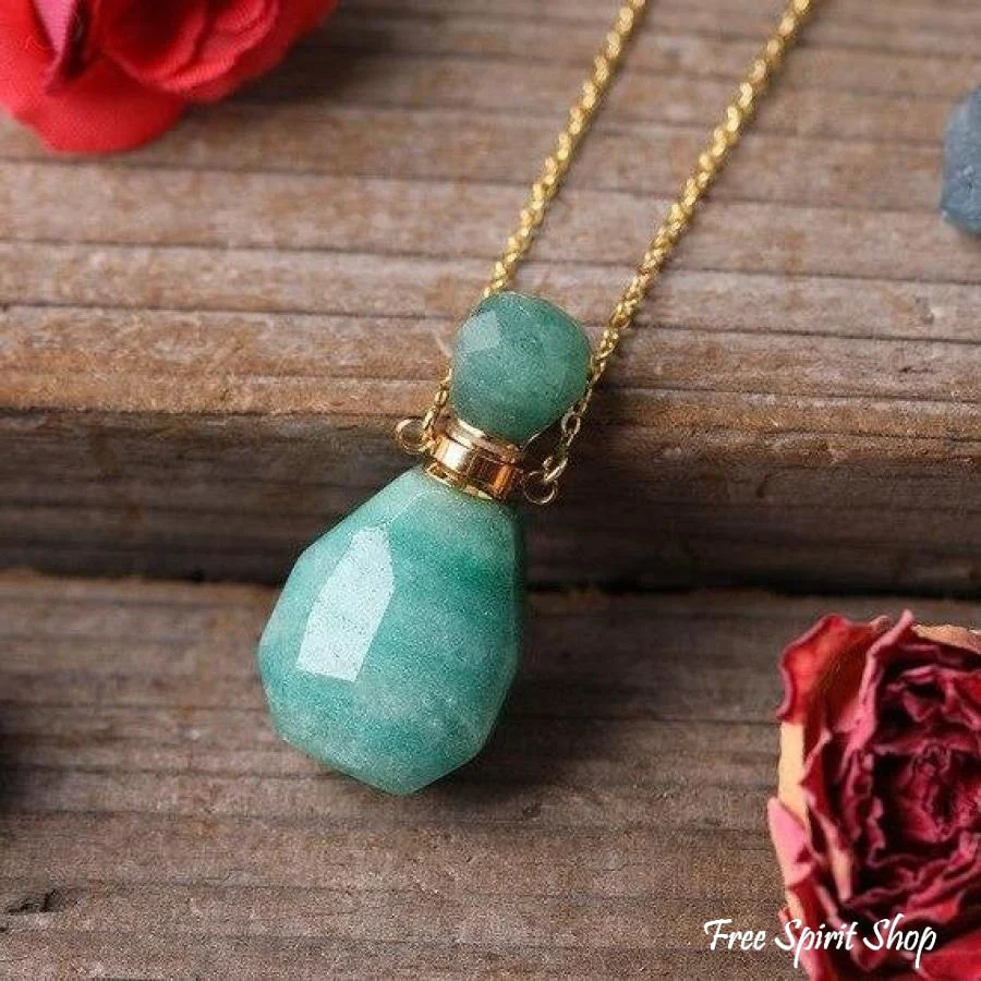 Natural Healing Crystal Perfume Bottle Necklace - Image 13