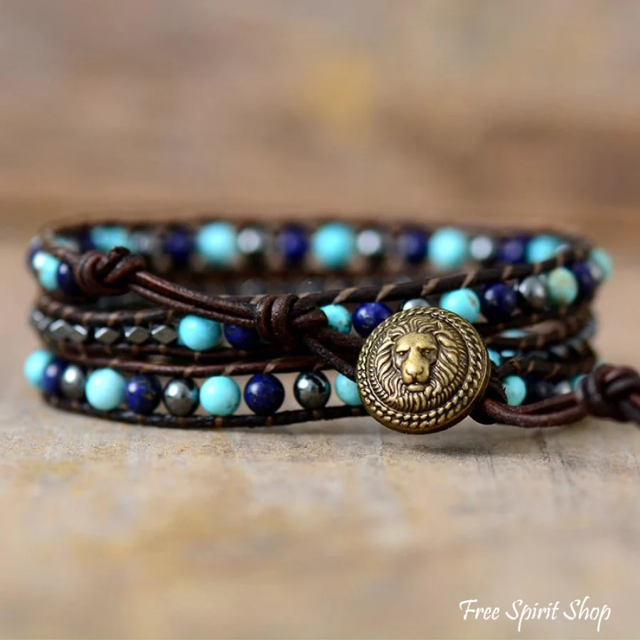 Natural Hematite & Mixed Bead Wrap Bracelet - Image 3