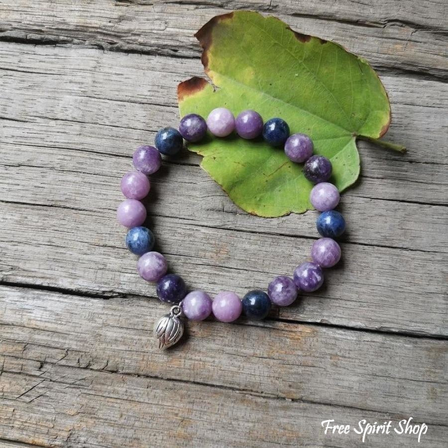 Natural Indian Agate & Amethyst Bead Bracelets - Image 3