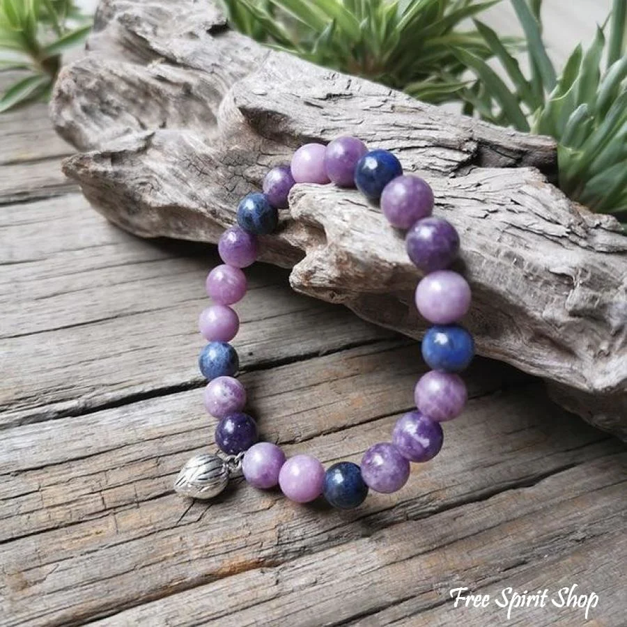 Natural Indian Agate & Amethyst Bead Bracelets - Image 5