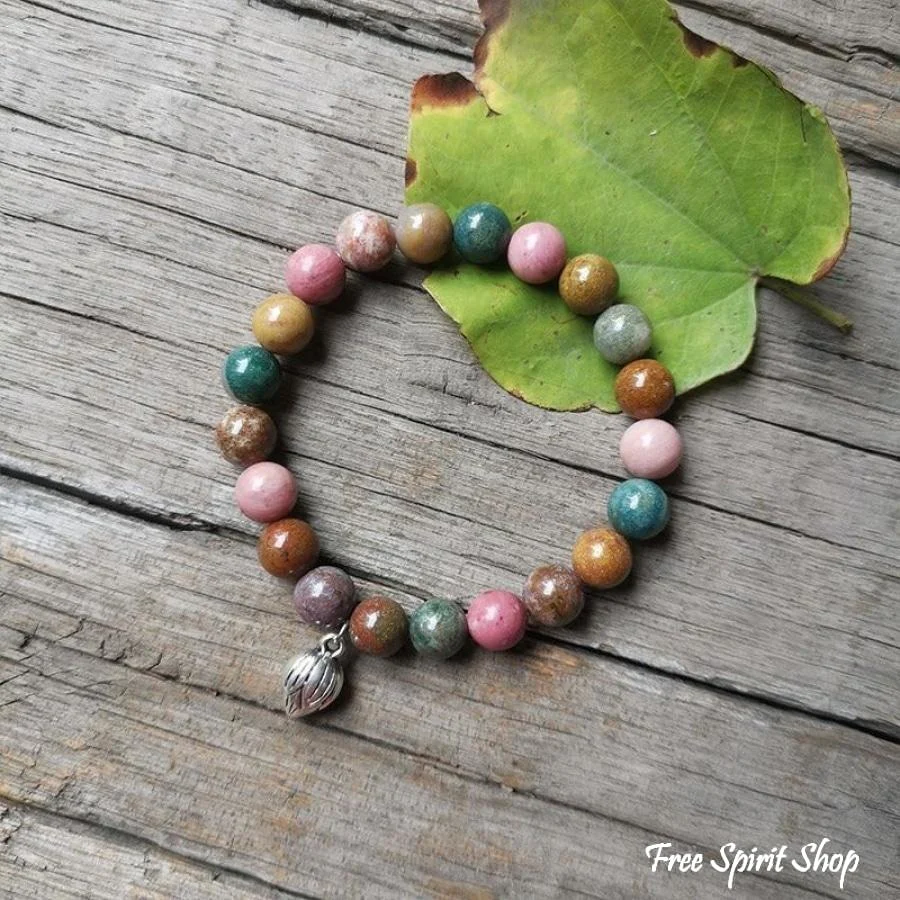 Natural Indian Agate & Amethyst Bead Bracelets - Image 6