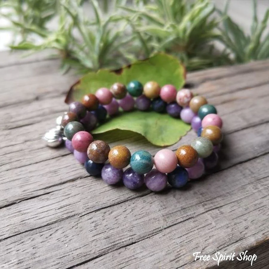 Natural Indian Agate & Amethyst Bead Bracelets - Image 7
