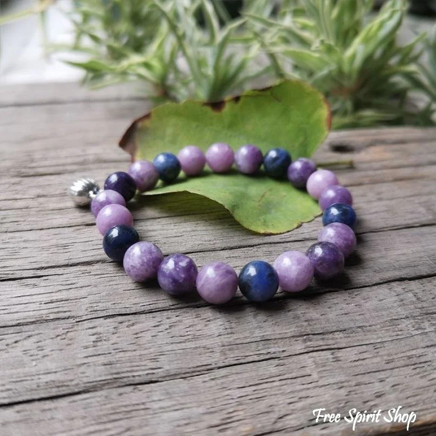 Natural Indian Agate & Amethyst Bead Bracelets - Image 8