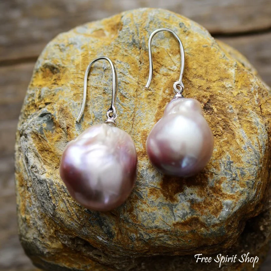 Natural Irregular Freshwater Pearl Earrings - Image 3