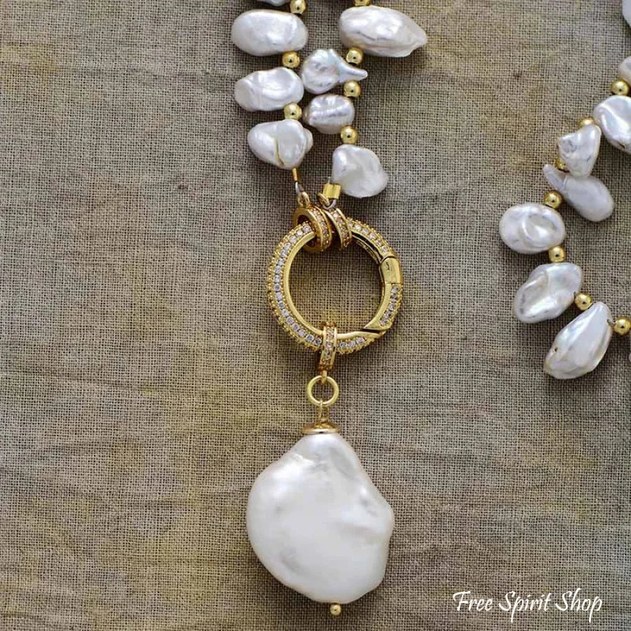 Natural Irregular Freshwater Pearl Necklace - Image 2