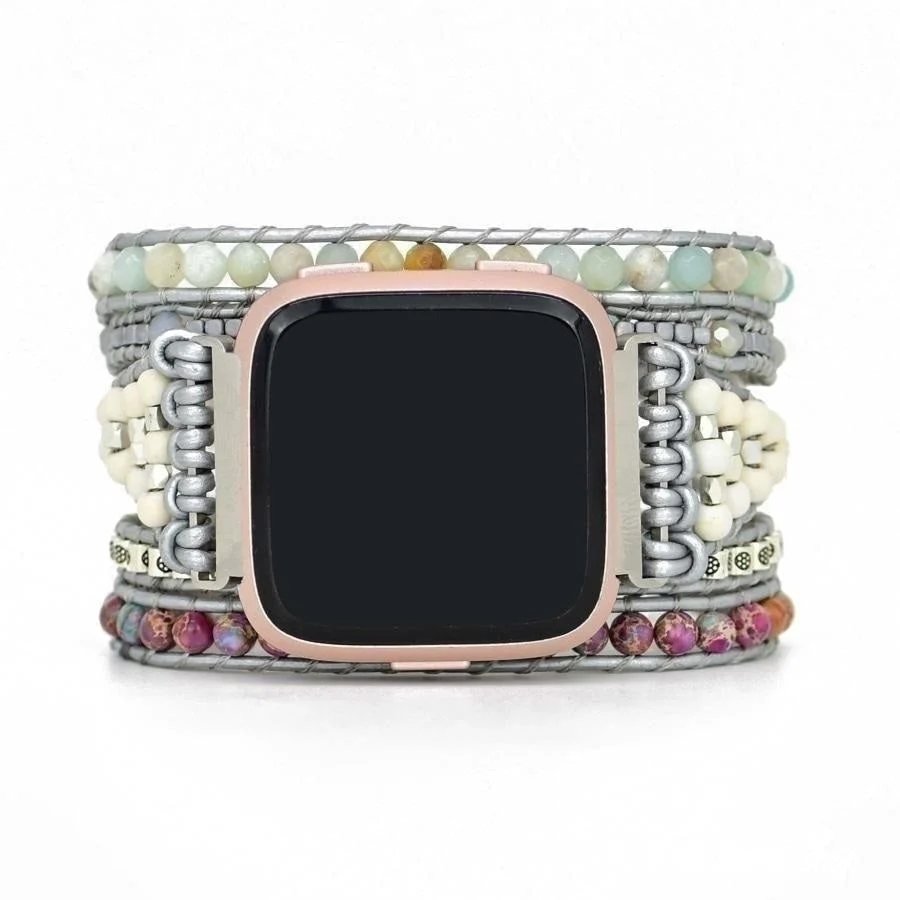 Natural Jasper & Amazonite Fitbit Watch Band - Image 5