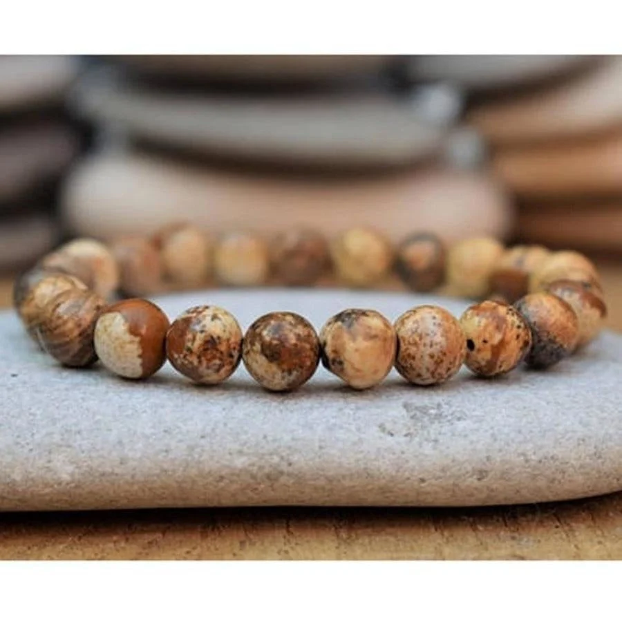 Natural Jasper & Carnelian Mala Bead Bracelets - Image 7