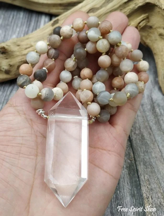 Natural Jasper & Clear Quartz Necklace - Image 2