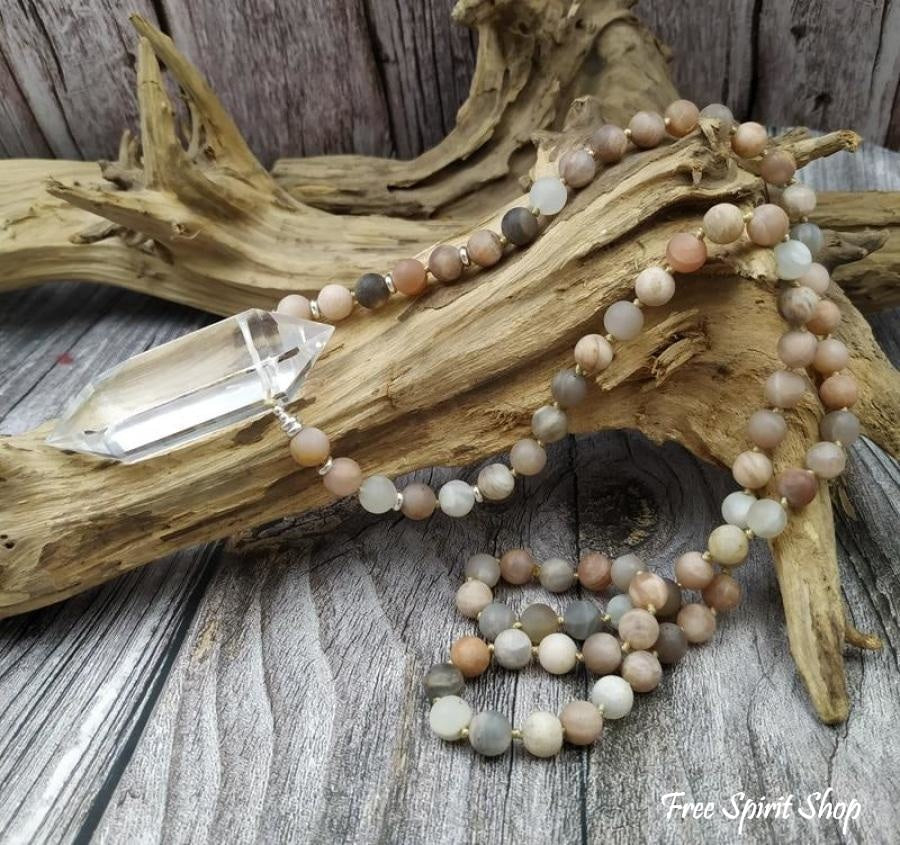 Natural Jasper & Clear Quartz Necklace - Image 5