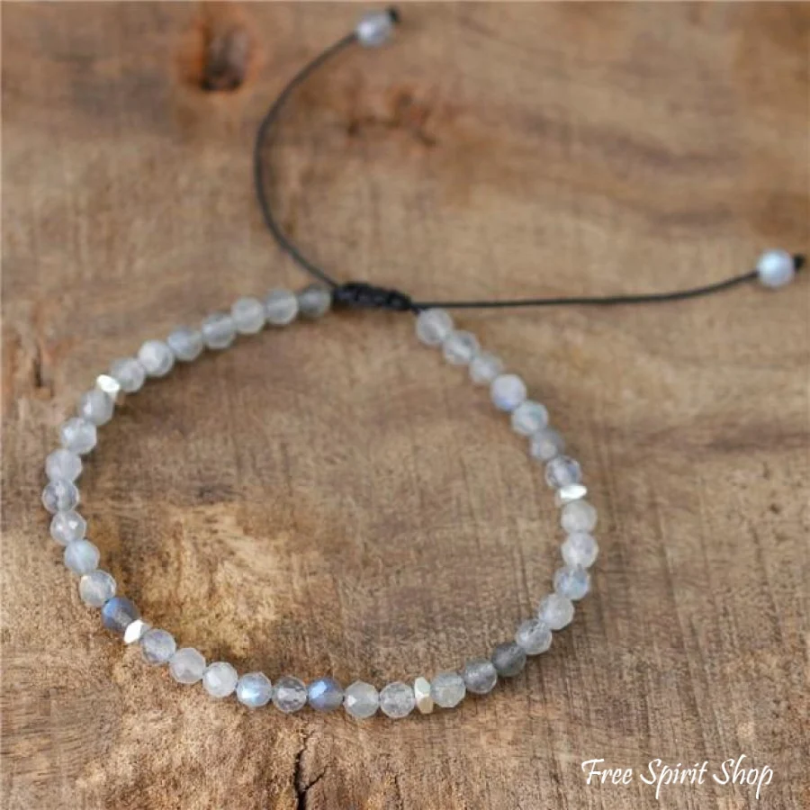 Natural Labradorite Adjustable Bead Bracelet - Image 5