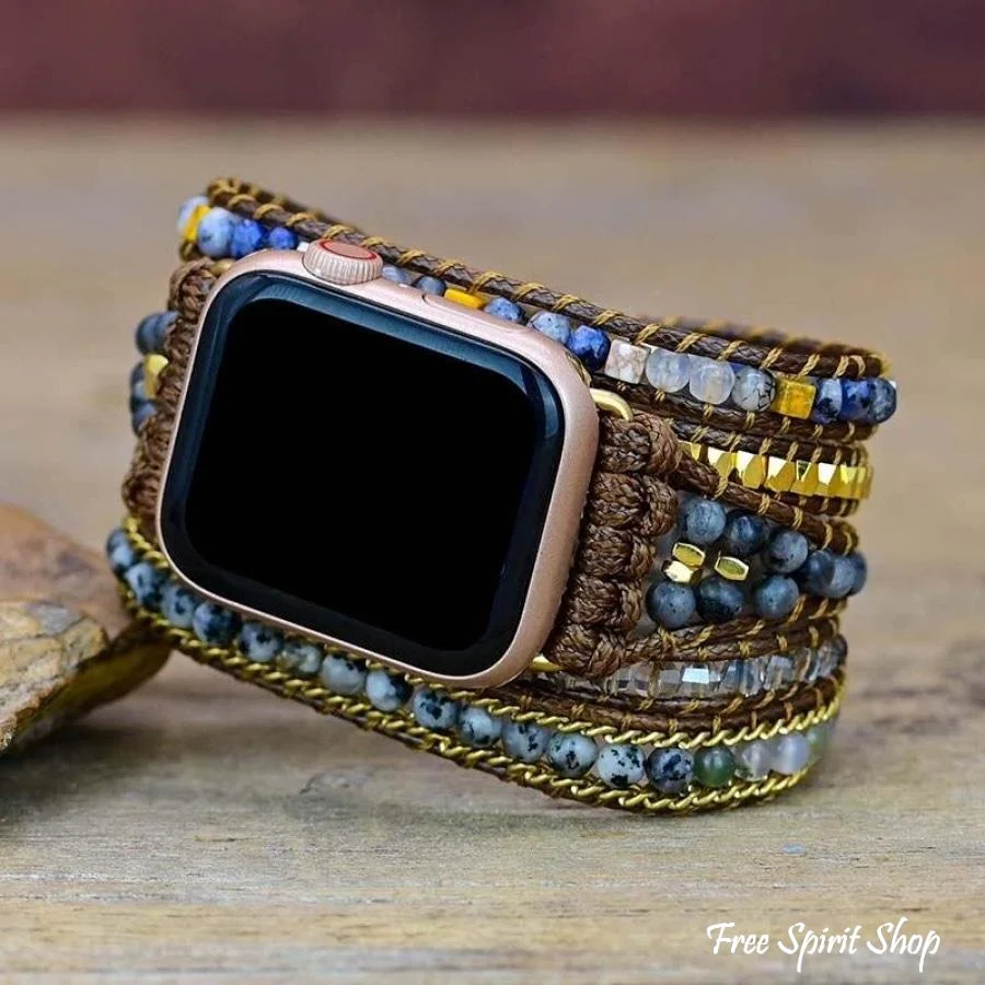 Natural Labradorite Beaded Apple Watch Band - Image 3