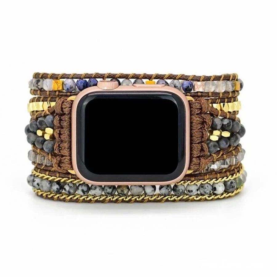 Natural Labradorite Beaded Apple Watch Band - Image 6