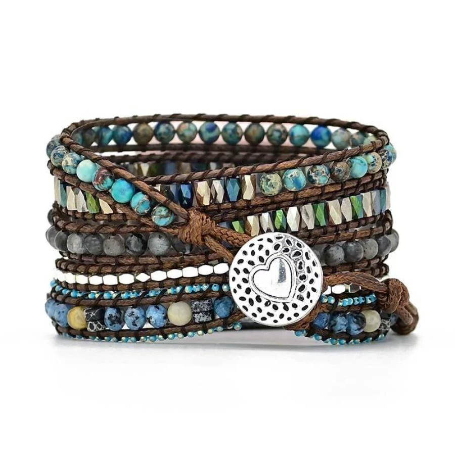 Natural Labradorite & Blue Jasper Fitbit Watch Band - Image 4