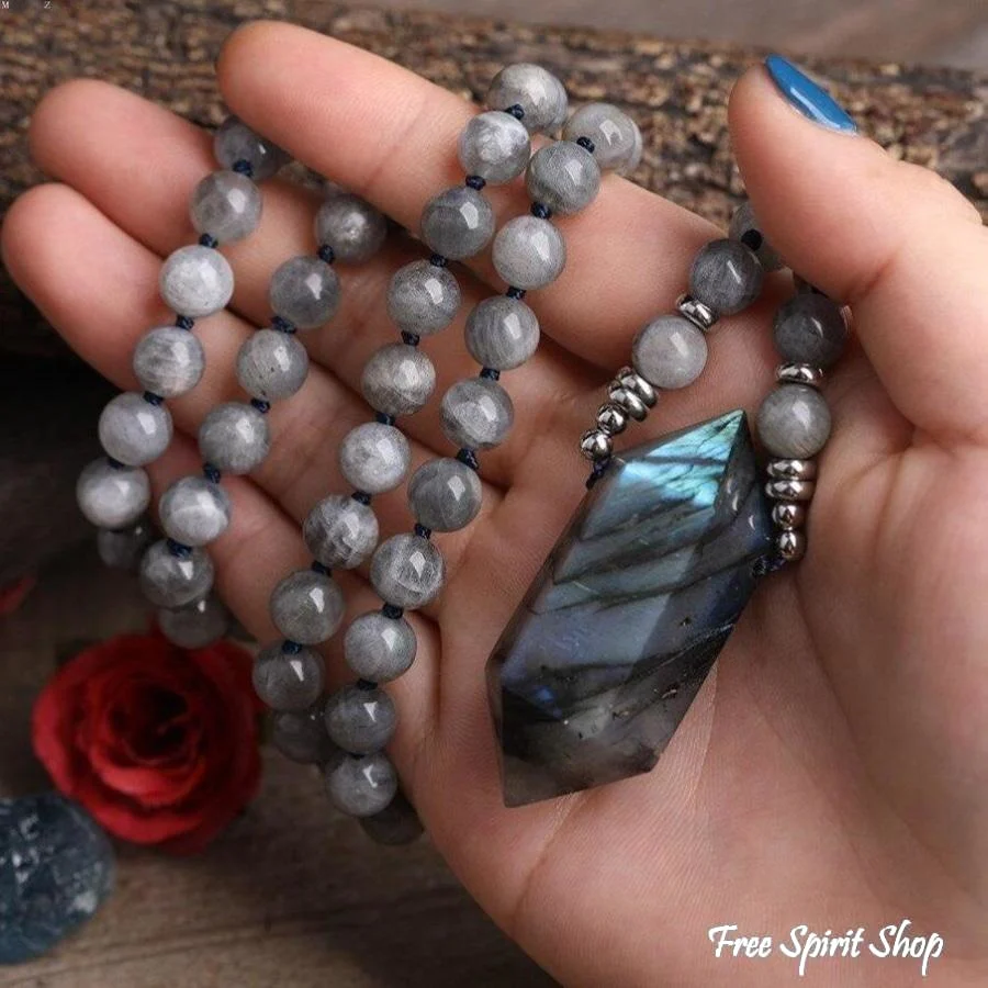Natural Labradorite Wand-point Beaded Necklace - Image 2