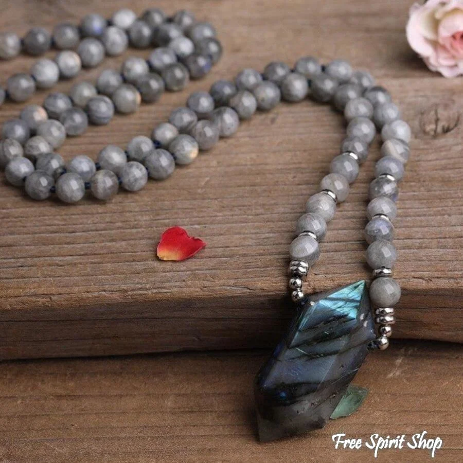 Natural Labradorite Wand-point Beaded Necklace - Image 5