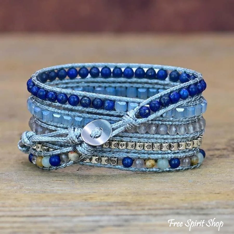 Natural Lapis Lazuli Beaded Apple Watch Band - Image 6