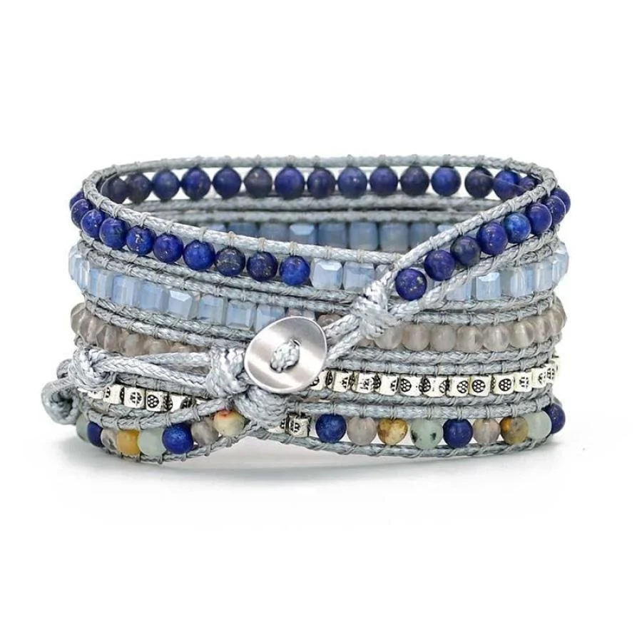Natural Lapis Lazuli Beaded Apple Watch Band - Image 7