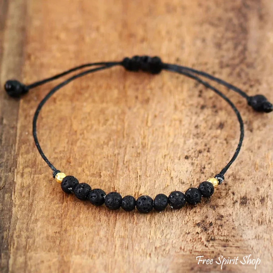 Natural Lava Stone Boho Bracelet - Image 4