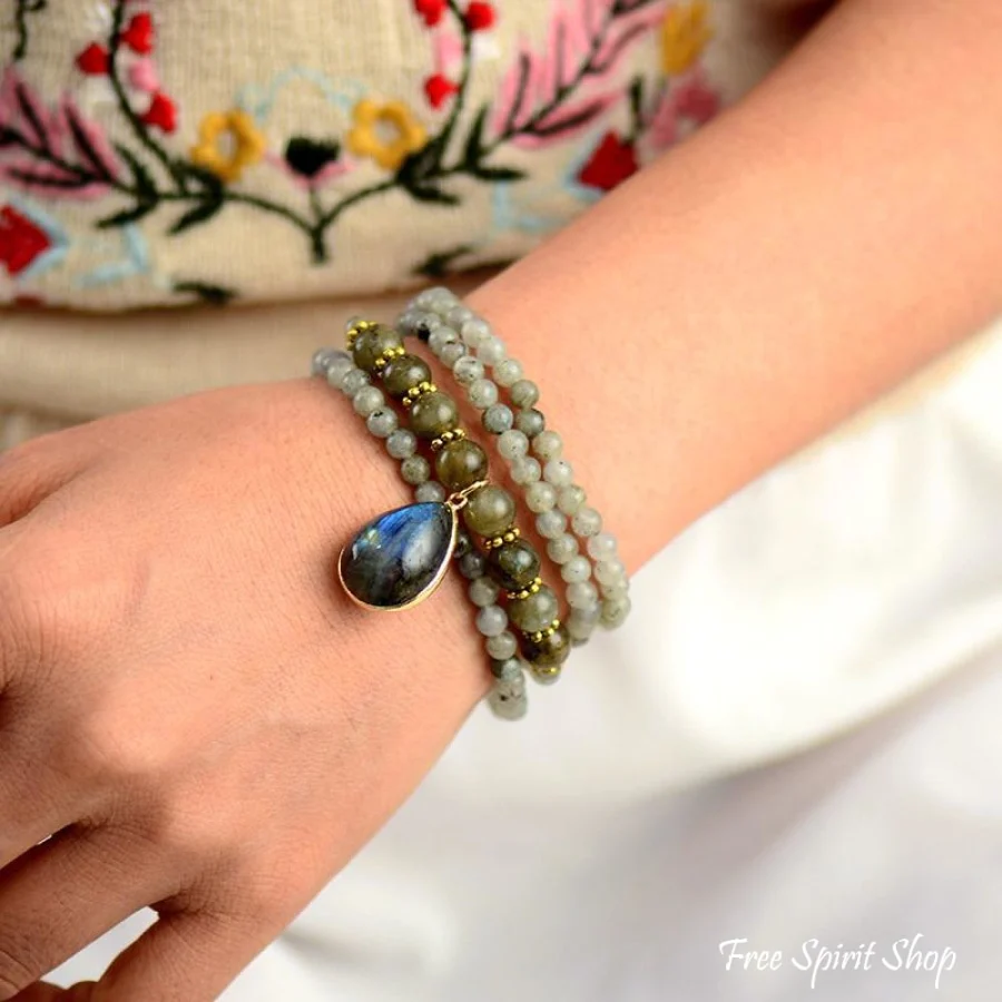Natural Mix Labradorite Beaded Bracelet / Necklace - Image 2