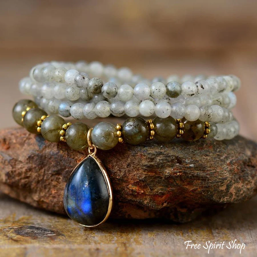 Natural Mix Labradorite Beaded Bracelet / Necklace - Image 3