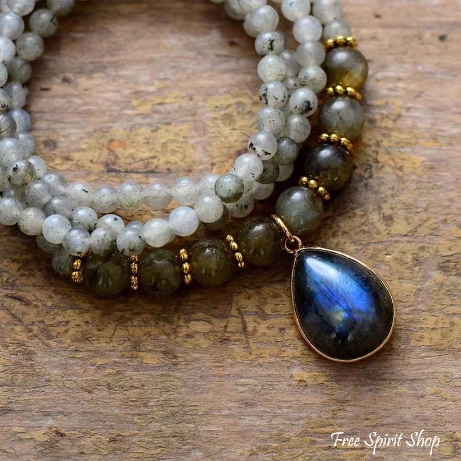 Natural Mix Labradorite Beaded Bracelet / Necklace - Image 4