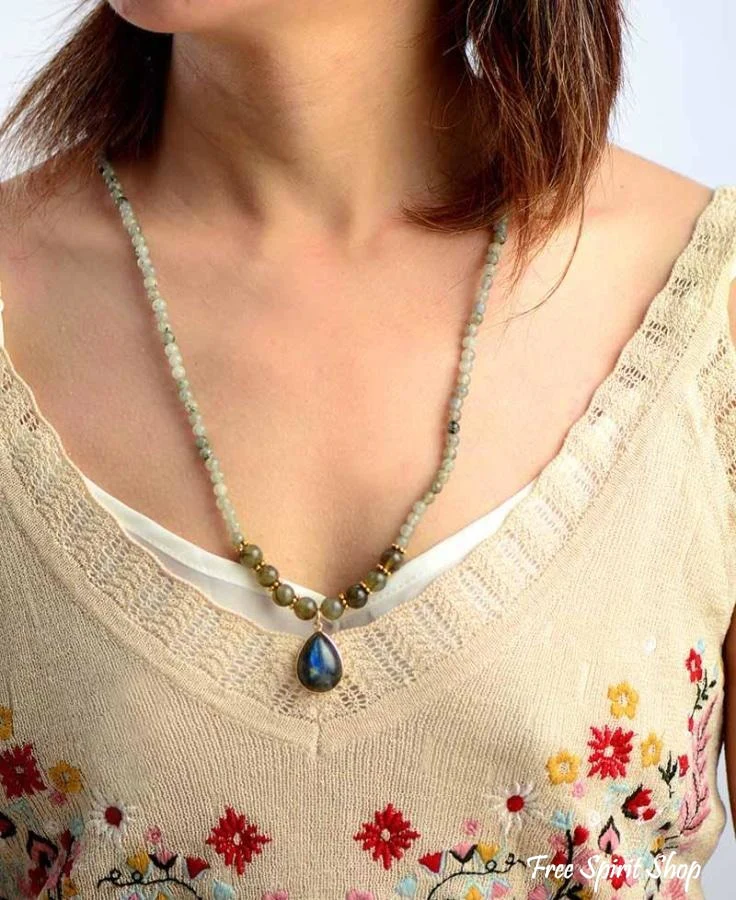 Natural Mix Labradorite Beaded Bracelet / Necklace - Image 5
