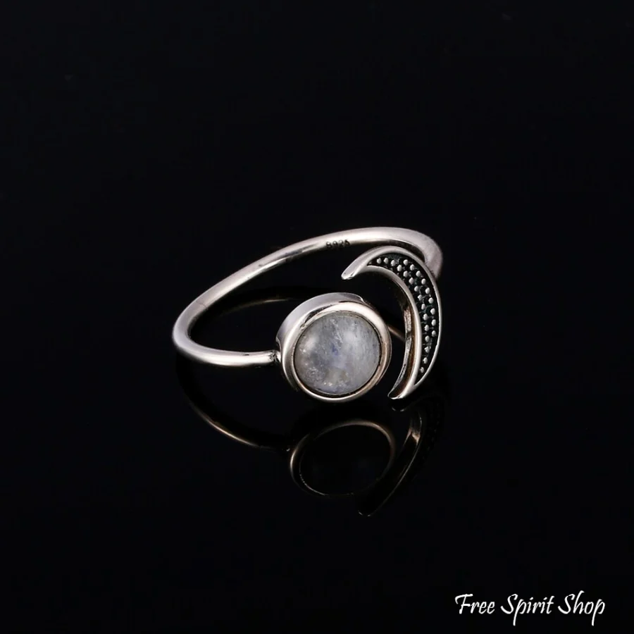 Natural Moonstone Celestial S925 Silver Ring - Image 5