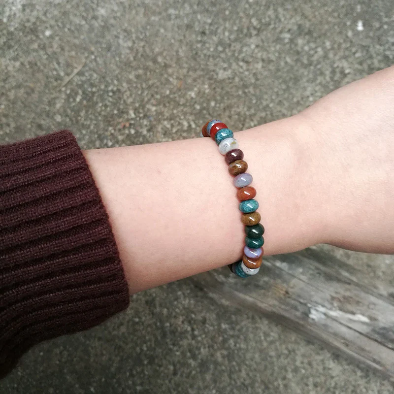 Natural Ocean Agate Oval Bead Bracelet - Image 2