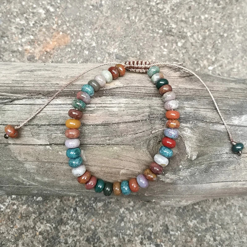 Natural Ocean Agate Oval Bead Bracelet - Image 4