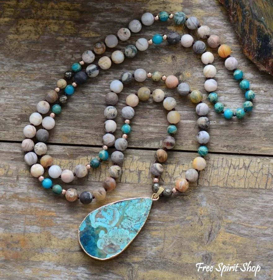 Natural Ocean Jasper Beaded Neckace - Image 2