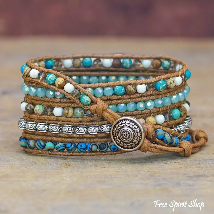 Natural Ocean Jasper Beaded Apple Watch Band - Image 4