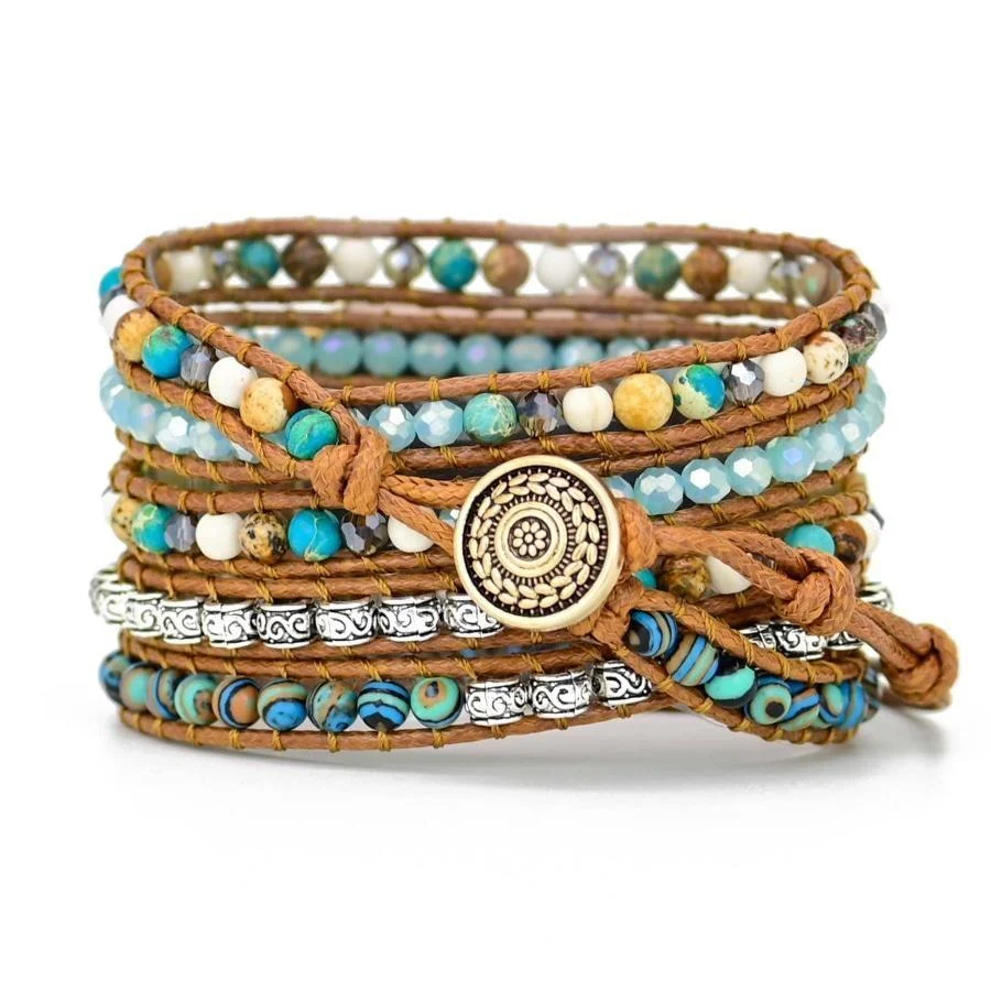 Natural Ocean Jasper Beaded Apple Watch Band - Image 6