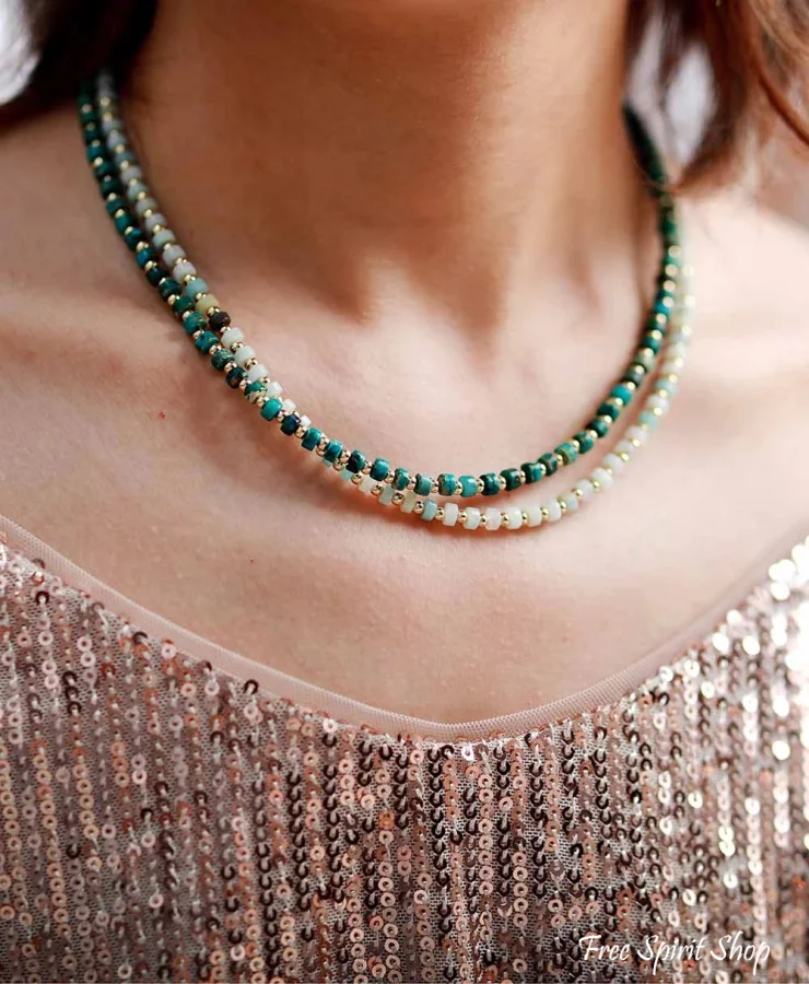 Natural Ocean Jasper Gemstone Choker Necklace - Image 2