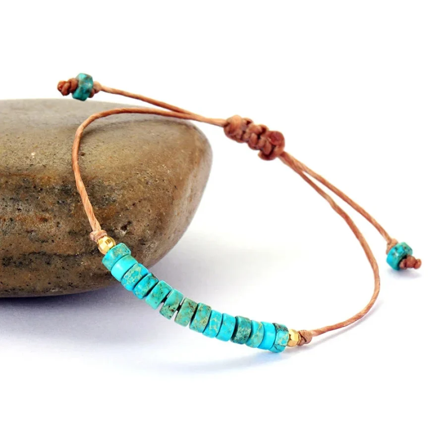 Natural Pyrite Onyx & Turquoise Howlite Friendship Bracelets - Image 4