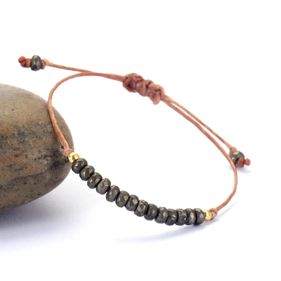 Natural Pyrite Onyx & Turquoise Howlite Friendship Bracelets - Image 5