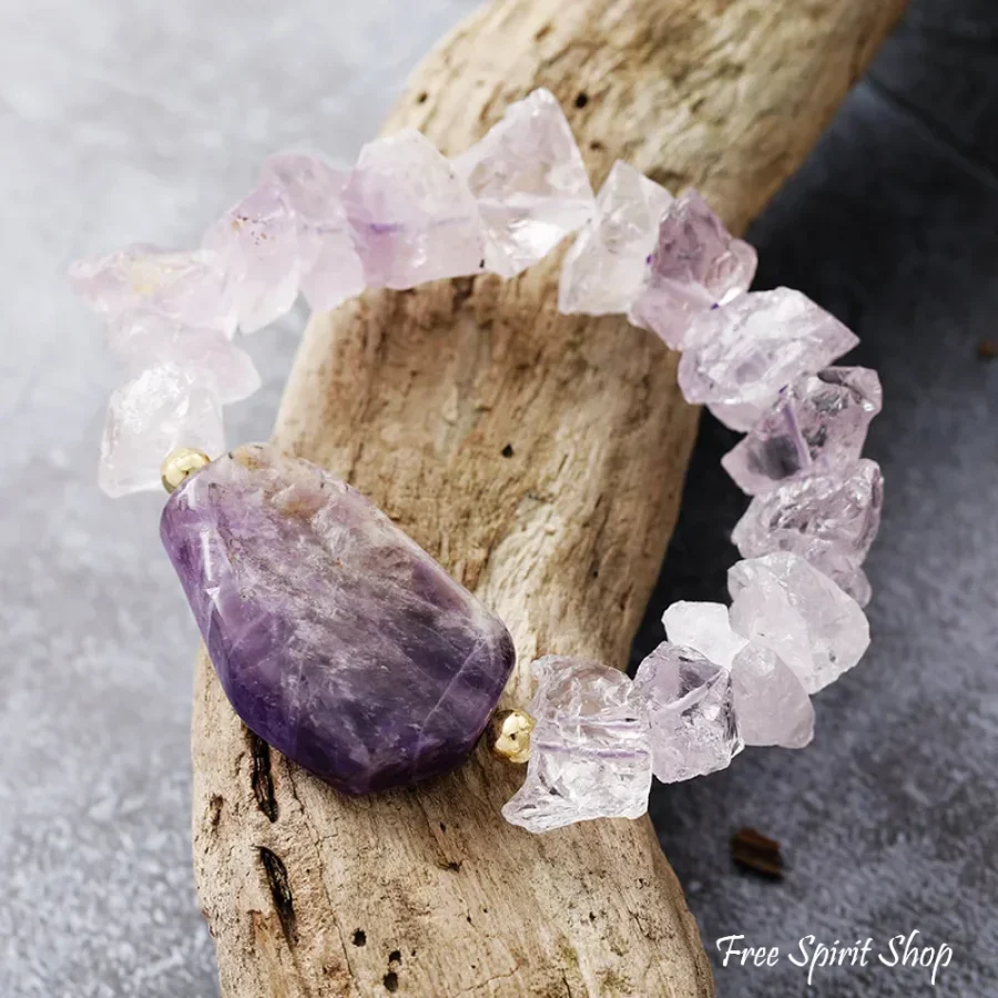 Natural Raw Amethyst Crystal Bracelet - Image 3