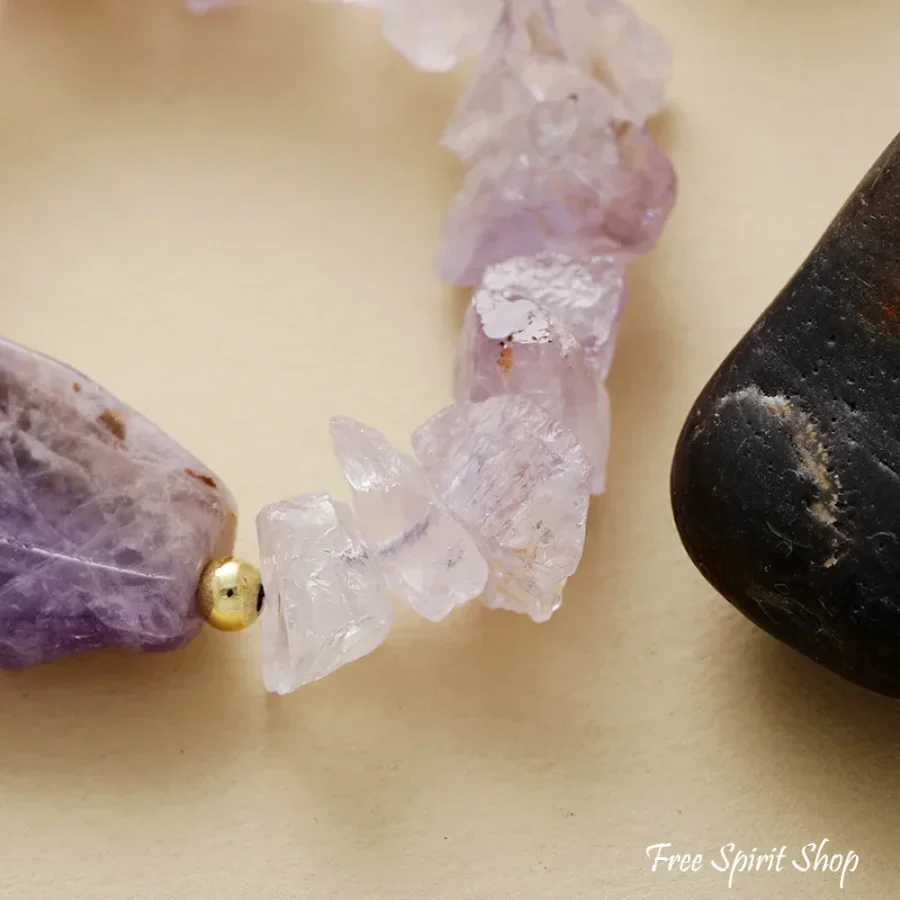 Natural Raw Amethyst Crystal Bracelet - Image 5