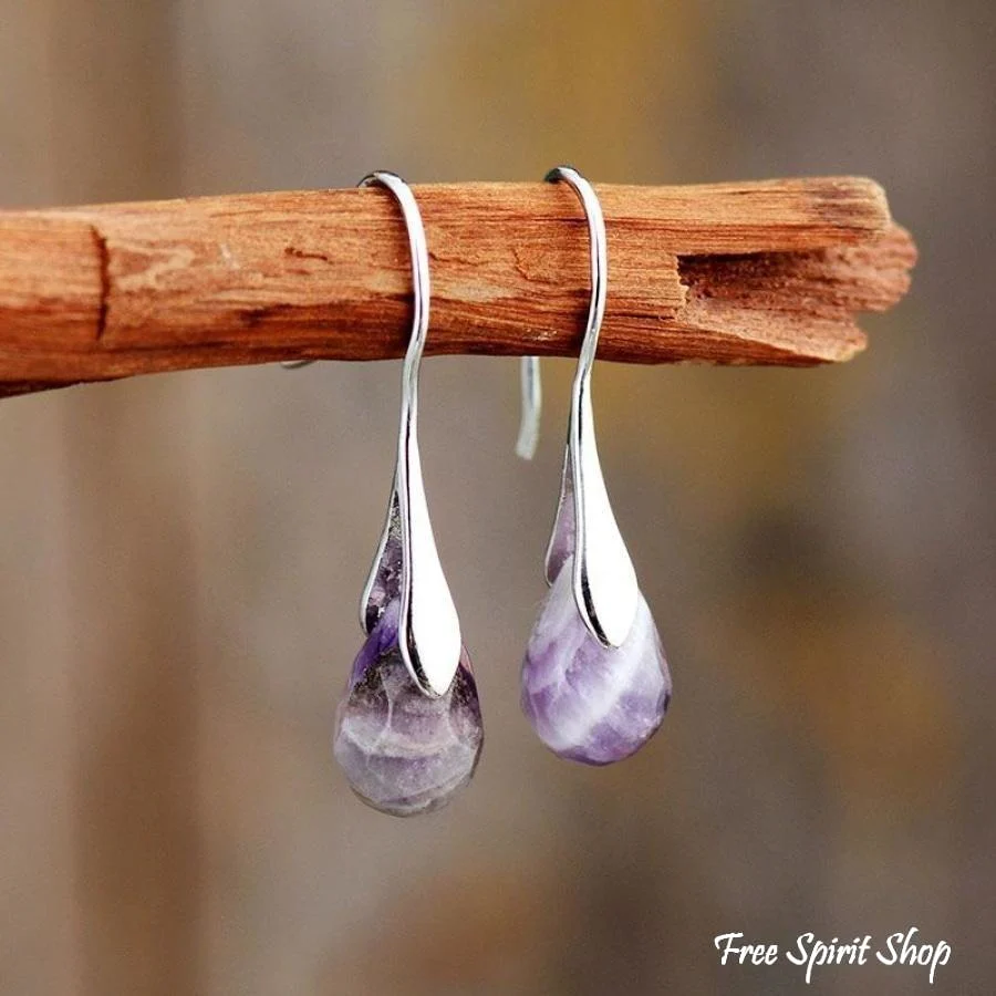 Natural Red Jasper Teardrop Earrings - Image 7