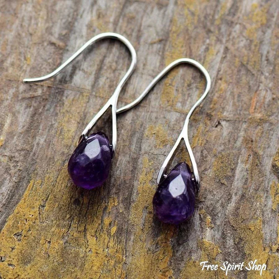 Natural Red Jasper Teardrop Earrings - Image 9