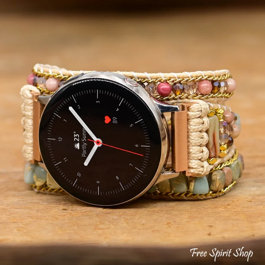 Natural Rhodonite & King Jasper Samsung / Garmin Watch Band - Image 3