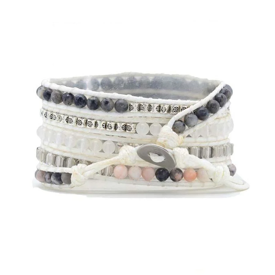 Natural Rhodonite & Labradorite Beaded Apple Watch Band - Image 6