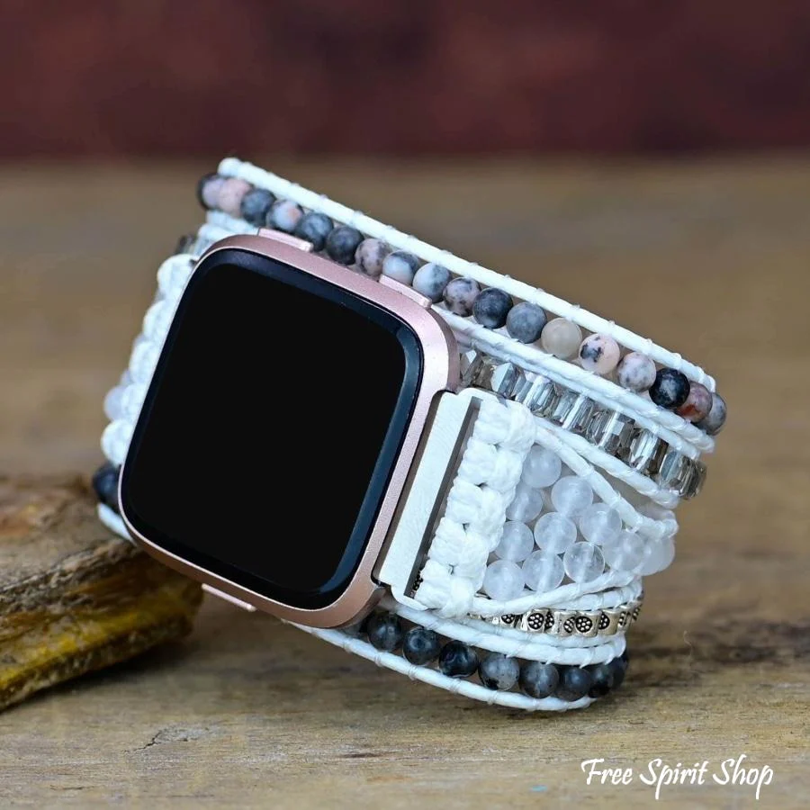 Natural Rhodonite & Labradorite Beaded Fitbit Watch Band - Image 3