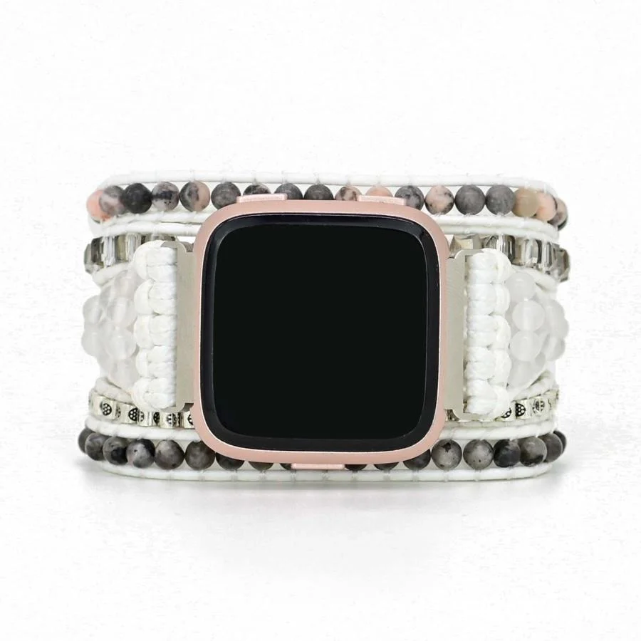 Natural Rhodonite & Labradorite Beaded Fitbit Watch Band - Image 5