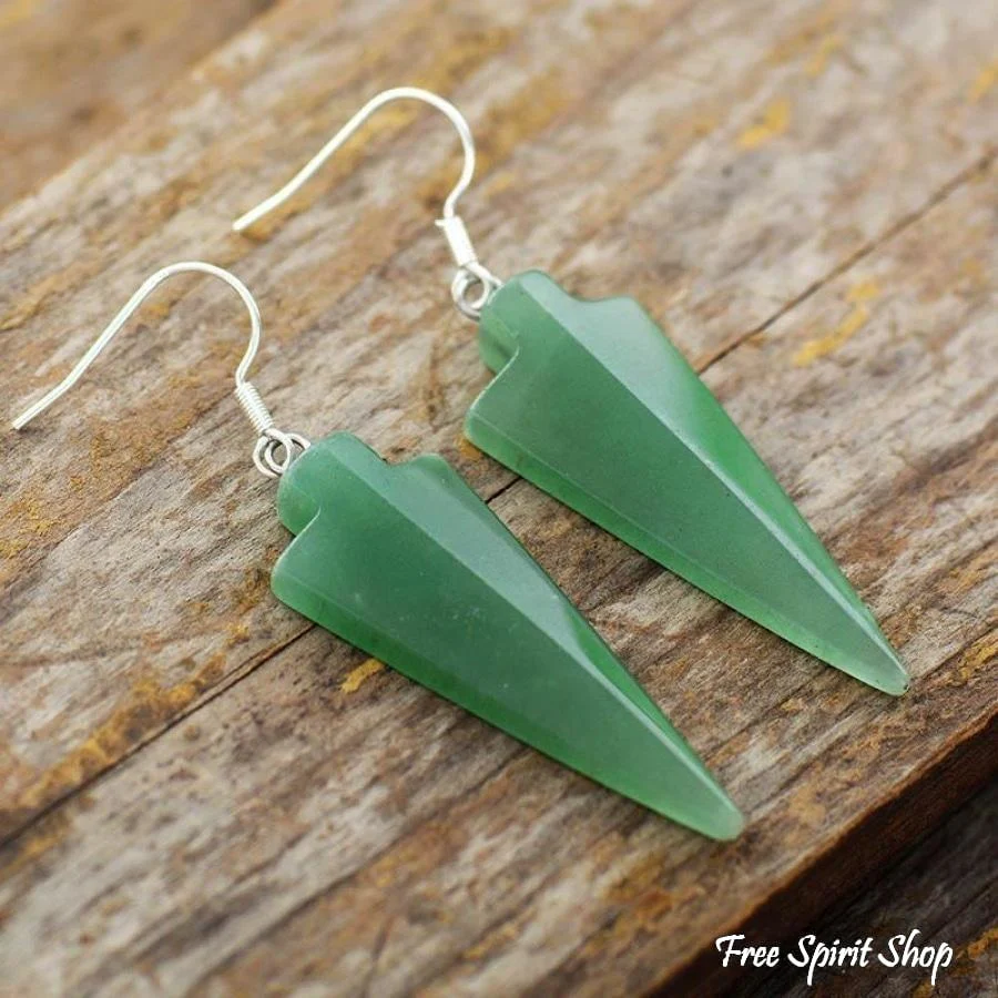 Natural Rose Quartz Arrowhead Earrings - Image 5