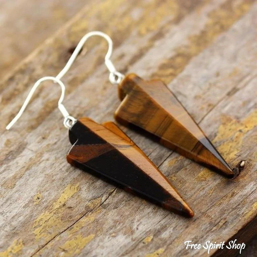 Natural Rose Quartz Arrowhead Earrings - Image 6
