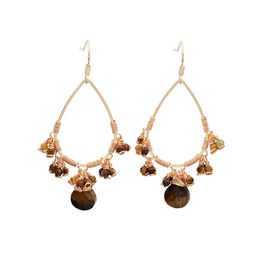 Natural Rose Quartz Crystal Bead Drop Earrings - Image 10
