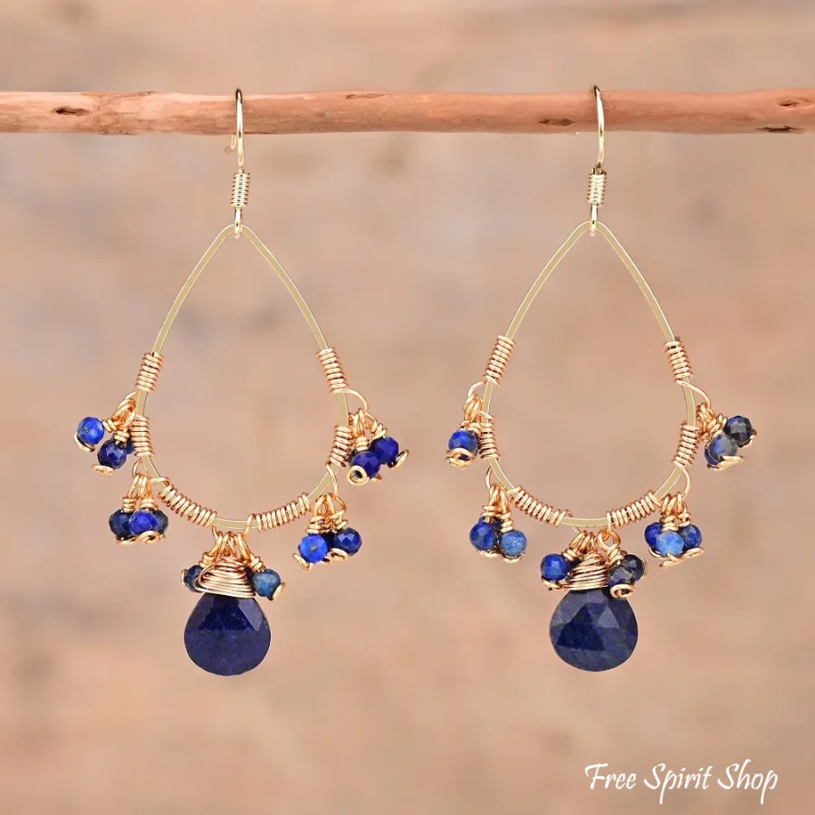 Natural Rose Quartz Crystal Bead Drop Earrings - Image 5