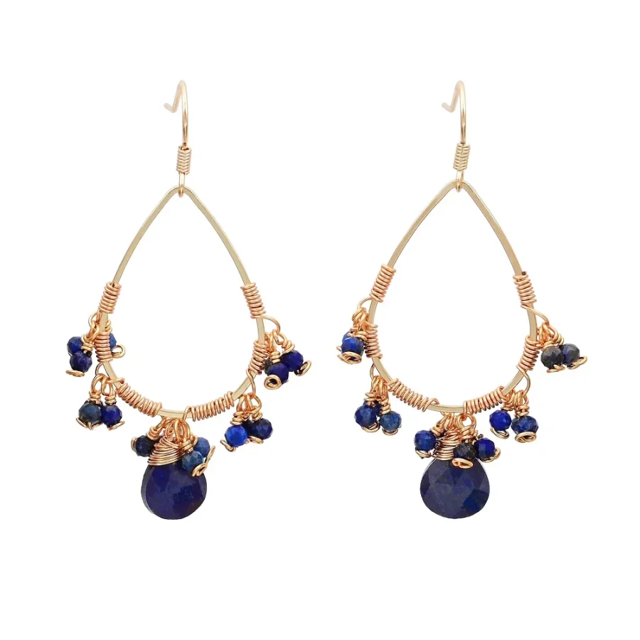 Natural Rose Quartz Crystal Bead Drop Earrings - Image 9